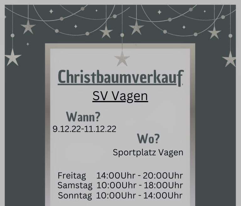 Christbaumverkauf am Sportplatz Vagen